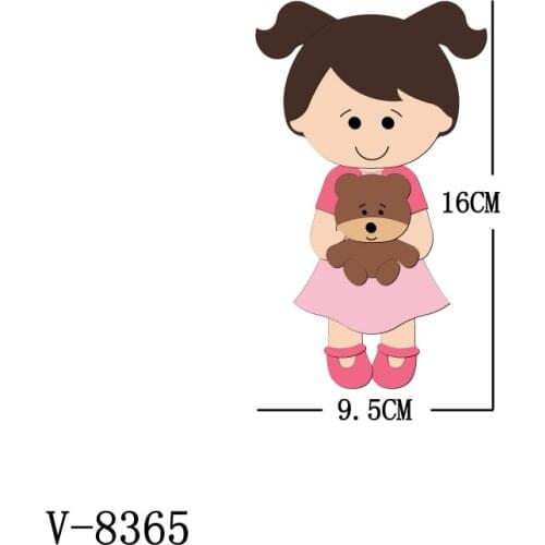 New Girl bear Wooden Dies Cutting Dies Scrapbooking /Multiple Sizes /V-8365