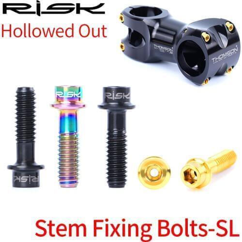 Super Light 1.41g/pc 6pcs Hollowed Out Design Stem Fixing Bolts-SL M5*18 Mountain Bike Stem Screws Bolts TC4 Titanium Alloy