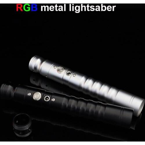 New Changing 7 Colors Lightsaber 75cm RGB Light Saber Force Fx Lighting Heavy Dueling Color Sound Foc Lock Up Metal Handle