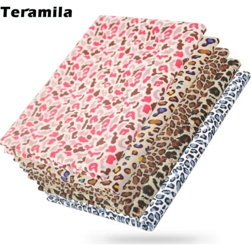 Teramila Leopard Pattern Print by The Per Meters Cotton 100% Fabrics for DIY Apparel Sewing Cloth Clothes Dress Needlework Quilt