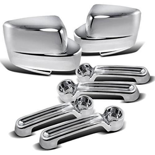 Triple Chrome Plated ABS Mirror Covers + Chrome Door Handles Cover for 2007-2012 Dodge Nitro