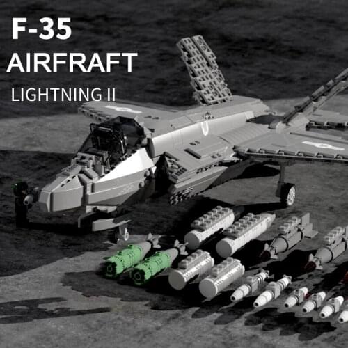 Military Series F-35 Fighter F-18 Aircraft Technic Building Blocks City Army Soldier Carrier Bricks DIY Children Toys Kids Gifts