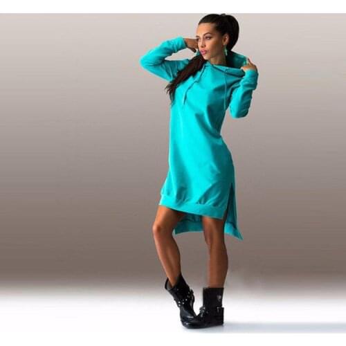 Women Fashion Irregular Autumn Winter Hooded Long Sleeve Long Style Sweatshirt Hoodies Sudaderas Mujer