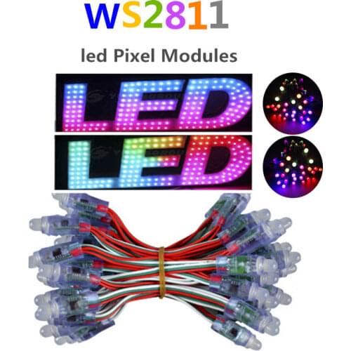 1000pcs DC5V WS2811 led modules addressable 12mm waterproof full color digital diffused RGB led pixel module christmas Light