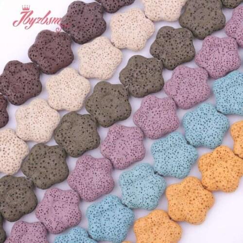 27mm Smooth Star Shape Bead Lava Rock Natural Stone Beads For DIY Necklace Bracelat Earrings Jewelry Making 15" Free Shipping