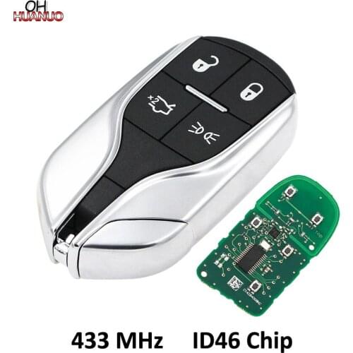 4 Buttons Smart Card Remote Key Fob for Maserati President Ghibli Levant 433MHZ with ID46 Chip