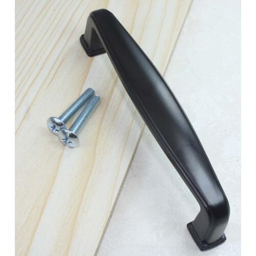 96mm modern simple furniture handles Black kitchen cabinet drawer pulls Dresser cupboard door handles3.8"Antique bookcase knobs