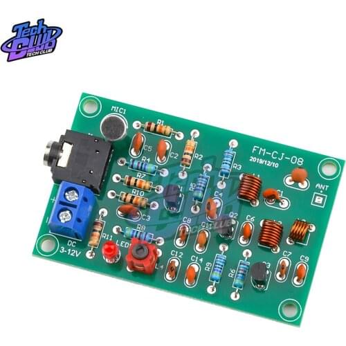 76-110MHz 10-50mA FM Radio Transmitter Repeater MP3 FM Wireless Module Audio Wireless Transmitter Module 3V-12V MIC Microphone