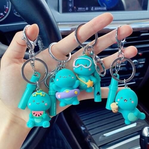 Cartoon Holiday Dinosaur Doll Key Chain Fashion Personality Cute Whistle Car Backpack Key Pendant Creative Keychain