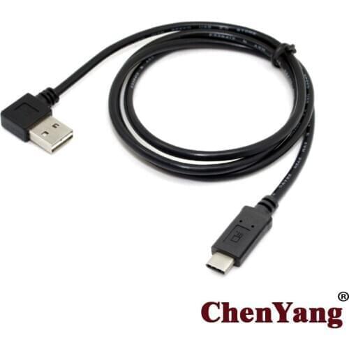Chenyang USB 2.0 90 Degree Left & Right Angled to Reversible USB-C Type C Data Cable for Laptop & Tablet & Cell Phone