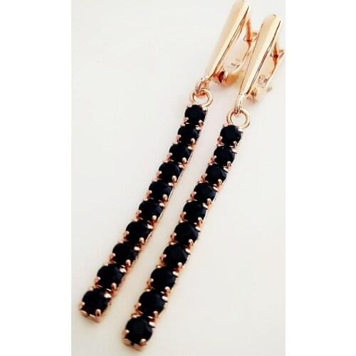 Long New Fashion Earring Trendy 585 Gold Color Jewelry Luxury Brass Women Earrings Cubic Zircon Drop Earrings