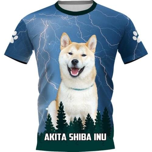CLOOCL Akita Shiba Inu Print Men T-shirts Pets Animal Men Clothing Shorts Sleeve Tees Unisex Casual Streetwear S-7XL