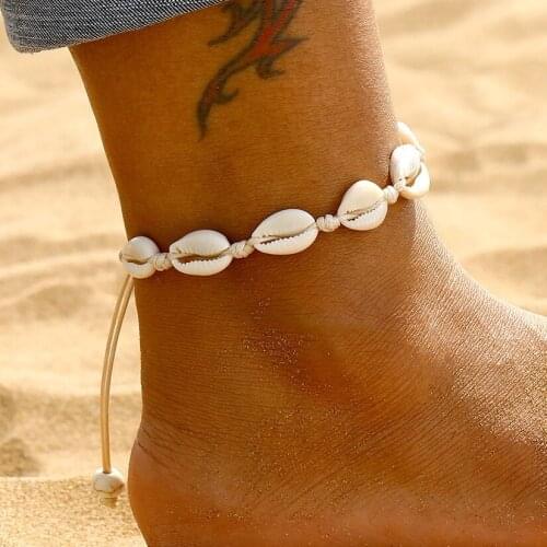 KINFOLK Boho Shell Anklets For Women Bohemian Ankle Bracelet Shell Foot Summer Beach Barefoot Bracelet ankle on Leg Jewelry 2020