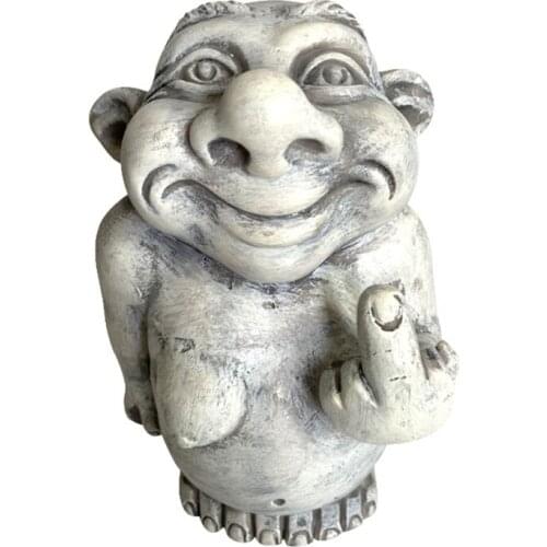 Creative Big Nose Old Man Statue Funny Middle Finger Dwarf Modeling Resin Ornament Sculpture Figurine Home Garden Decor