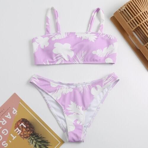 Cikini2020 WomenS Sexy Fashion Printed Bikini Low Waist Suit Split Push Up Swimsuit Swimming Summer Beach Brazil