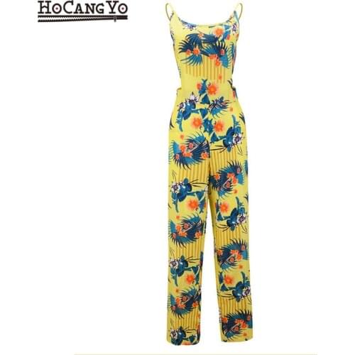 Summer Women Clubwear Bodysuit Plus Size Backless Party Rompers Women Overalls Ladies Fit and Flare Floral Bandage Jumpsuits