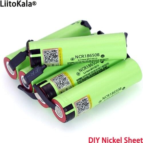 Liitokala New Original NCR18650B 3.7 v 3400 mah 18650 Lithium Rechargeable Battery Welding Nickel Sheet batteries