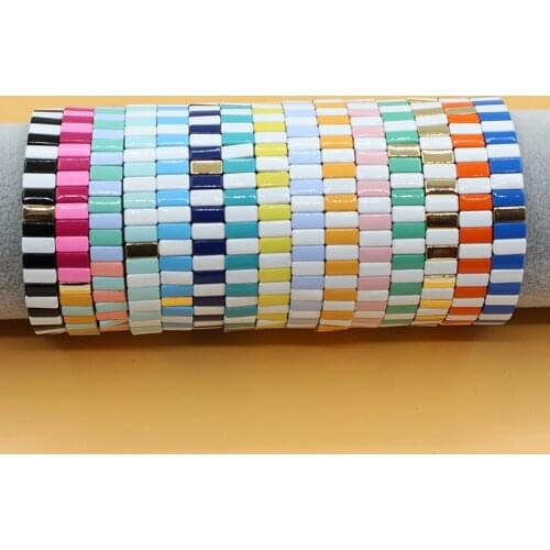 European and American Ins Fashion Popular Enamel DIY Womens Bracelet Bohemian Macarons Color Matching Paint Female Bangle