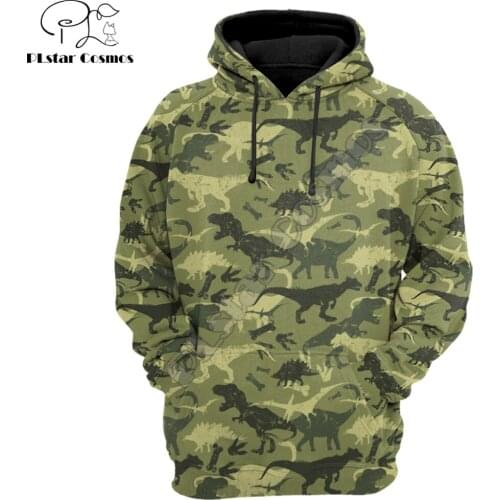 Dinosaur Beautiful Camo 3D All Over Printed Men Hoodie Autumn and winter Unisex Sweatshirt Zip Pullover Casual Streetwear KJ435