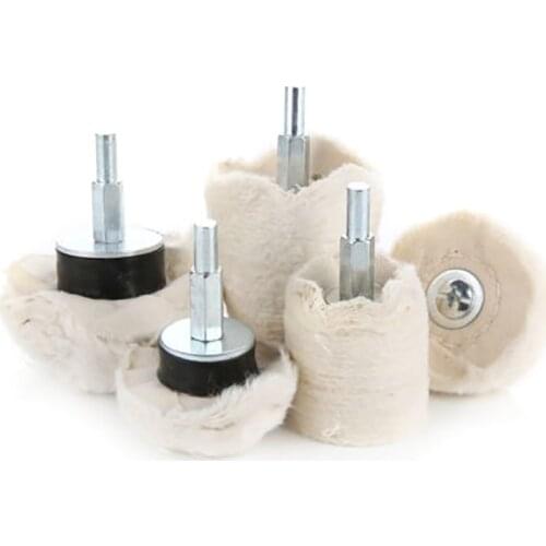 5PCS Polishing Pad White Flannelette Buffing Wheel Mop Drill Polish Set For Car Polisher Metal Aluminum Stainless Steel