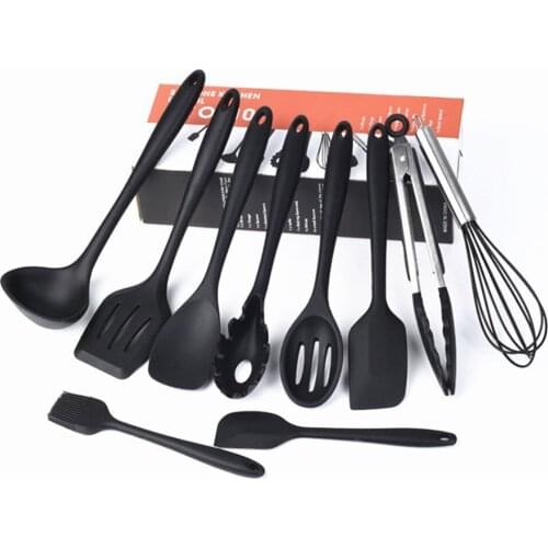 10Pcs Silicone Kitchen Heat Resistant Cooking Utensils Set No Scratch Spoon Spatula Turne Kitchenware Kitchen Tools For Cooking