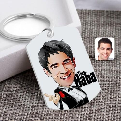 Personalized Custom Godfather Godfather Caricature Of Plexi Anahtarlık-2 Special Design Friends Lovers Gift Beautiful Memories Office decoration