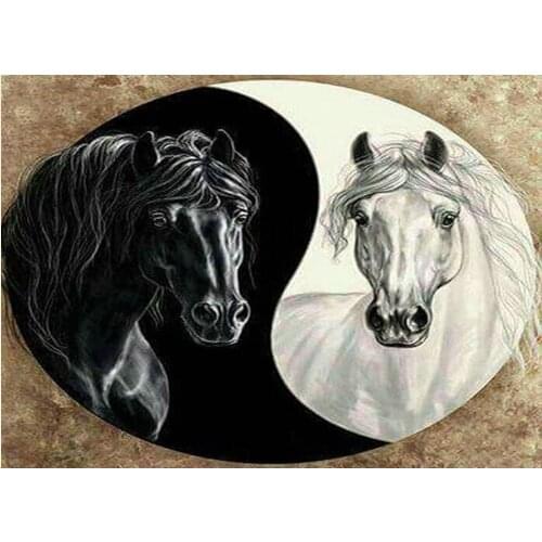Full Square/Round 5D DIY Diamond Painting Tai Chi Horse Pictures 3D Embroidery Mosaic Rhinestones Art Stickers Room Decor DF465