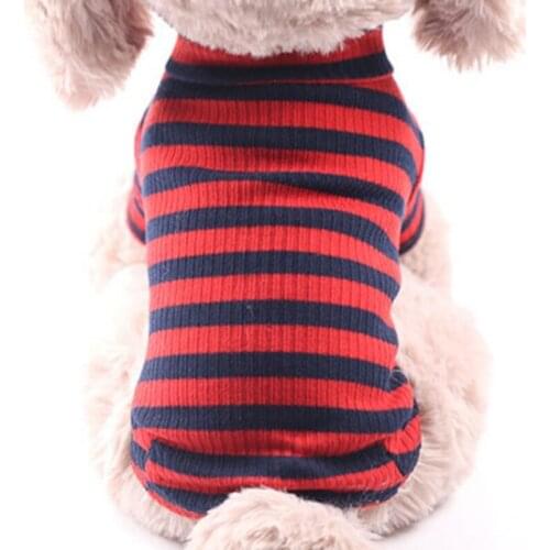 Striped Pet Cat Dog Clothes Knitted T-shirt Cute Puppy Kitten Sweater Small Medium Dogs Cats Autumn Pet Winter Clothing