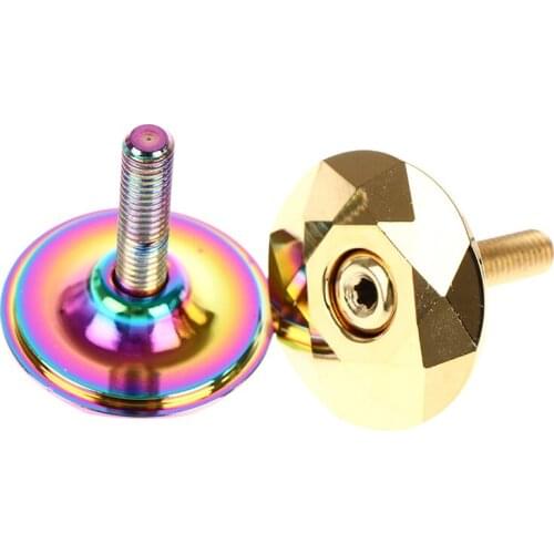 Portable Bicycle Headset Cap Burnt Blue Bike Stem Headset Top Cap Cover With Screw For Fork Head Tub