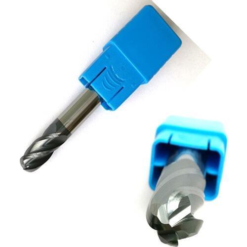 Radius=4MMx16mm 4 Flutes hrc55 Ball nose End Mill solid carbide CNC router bits tools Milling cutter R4*16*D8*60