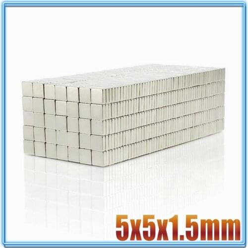 20/50/100/200PCS 5x5x1 5x5x1.5 Super Strong Square magnet N35 NdFeB Rare Earth Magnet 5*5*1.5 Neodymium Magnets sheet 5x5x1.5mm