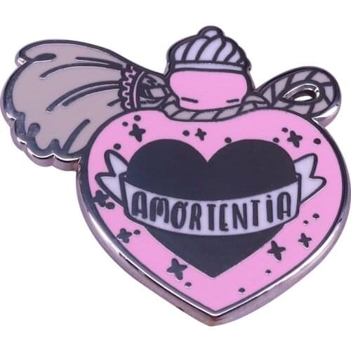 Cute Love Potion Bottle Fantasy Witchcraft Enamel Brooch Pins Badge Lapel Pin Brooches Alloy Metal Fashion Jewelry Accessories