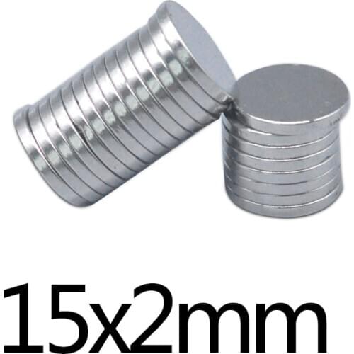 20/50/100pcs 15x2 mm Super Strong Magnets 15mmx2mm Permanent Small Round Magnet 15x2mm Thin Neodymium Magnet Magnetic 15*2 mm