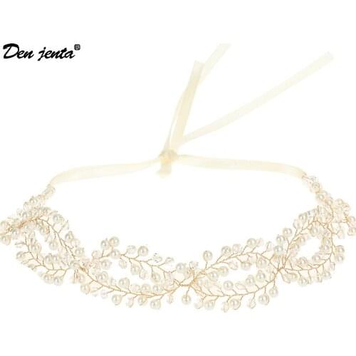 Bridal Wedding Headdress Crystal Pearl 8-character Twisted Bead Beaded Headdress Headband