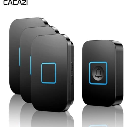 CACAZI Intelligent Wireless Waterproof Doorbell 300M Remote 1 Button 3 Receiver US EU UK AU Plug Smart Home Calling Bell Chime