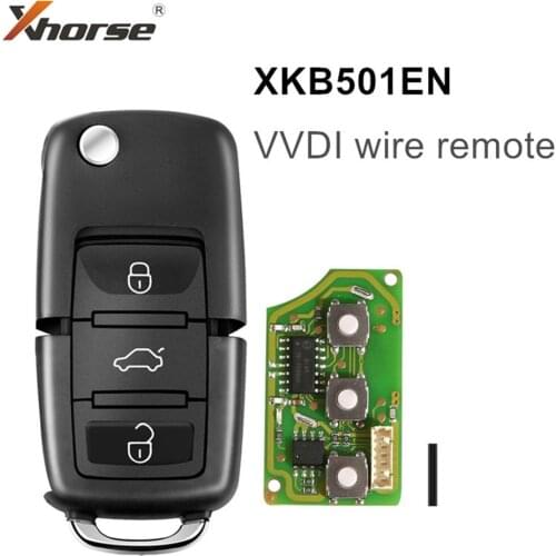 RIOOAK 5pcs/lot Xhorse XKB508EN Wire Universal Remote Key B5 Style 2 Buttons for VVDI Key Tool VVDI2 free shipping