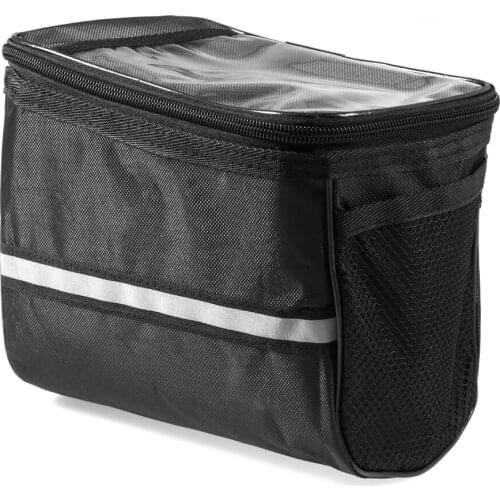 Cycling Bicycle Front Bag MTB Bike Phone Holder Handlebar Bag Basket Waterproof Wear-resistant Bag With Strip Bike Accessories