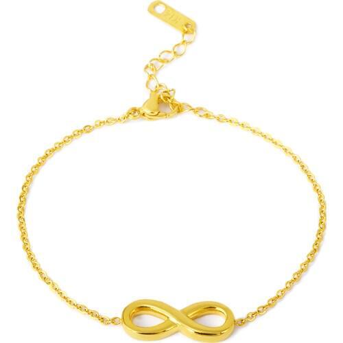 Luxury Infinity Gold Color Crystal Bracelet Titanium Steel Charm Bracelets for Women Fashion Jewelry Dropshipping