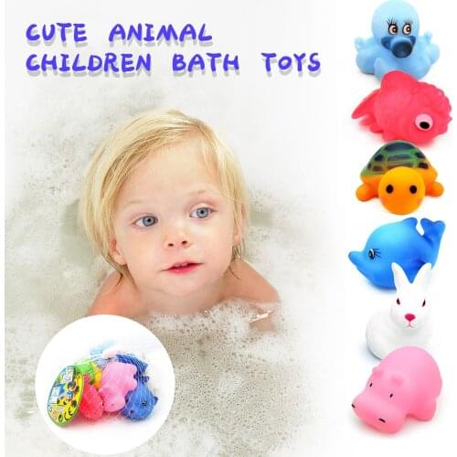Kids Baby Child Swimming Pool Bath Time Toy Animal Floating 12pc Cartoon Swim Pool Bathing Toys For Kids Play Water Shower