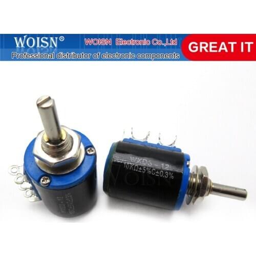 2PCS WXD3-12-1W 100 220 470 1K 2K2 3K3 4K7 10K 22K 33K 47K Ohm 100R 220R 470R 2.2K 3.3K 4.7K WXD3-12 1W Wirewound Potentiometer