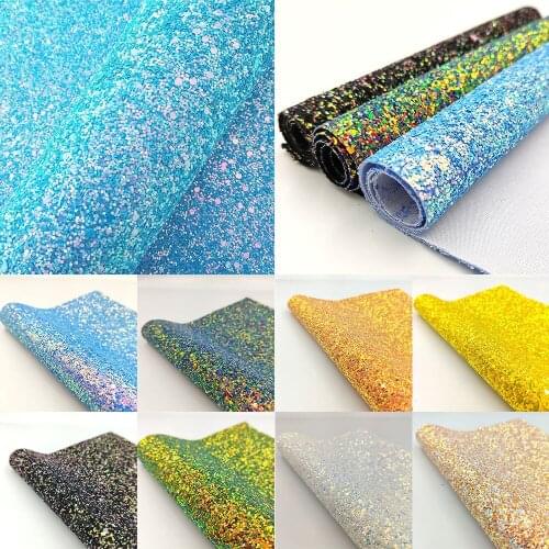 20*30cm Glitter Synthetic Leather Fabric Chunky Glitter Sheets In Crafts Party Wedding Decoration DIY Hair Bow Leather Materials