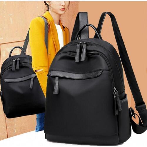 2020 Casual Oxford Backpack Women Black Waterproof Nylon School Bags for Teenage Girls High Quality Fashion Travel Tote Packbag