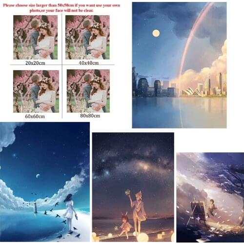 Diy Diamond Painting Custom Figure Painting Landscape Square Diamond Round Diamond Full Diamond Cross Stitc Mosaic Home Decora