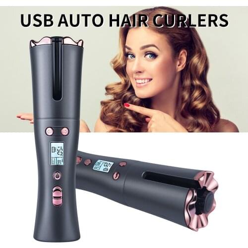 Curling Iron Automatic Hair Curler Wireless Rechargeable Curling Wand Hair Waver Tongs Cordless Air Curler Curling Hair Curls