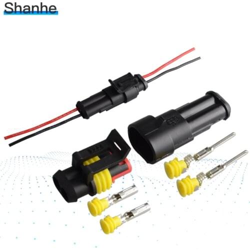Male female termina retardancy 2P auto connector waterproof automotive Wire Connector Plug 2 Pins Electrical Car Motorcycle HID