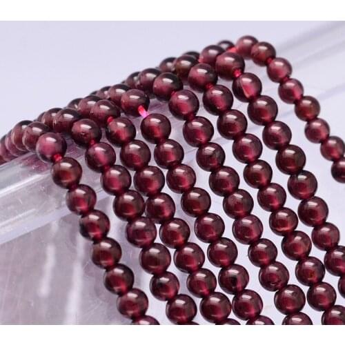 10 Strands 3mm Natural Garnet Round Beads Strands Stone Bead for Jewelry Making DIY Bracelet Necklace Supplies Hole: 1mm
