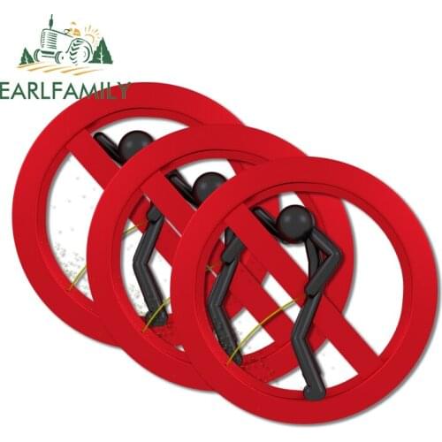 EARLFAMILY 13cm 3Pcs Forbidden To Urinate Sign Car Assessoires Stickers Motorcycle Decal Refrigerator Trunk Windows Decals