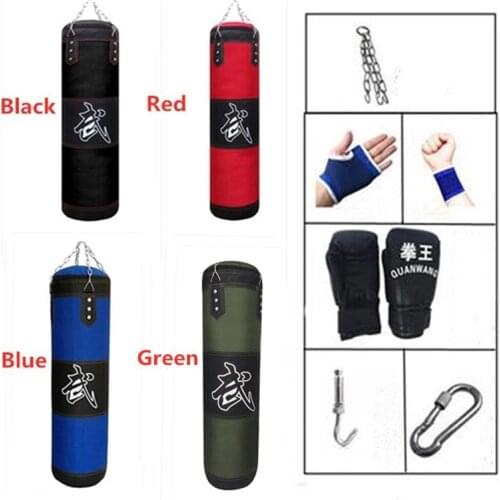 Professional Punching Bag Boxing Training Empty Hanging Sandbag Fistfight Karate Fitness Heavy Suit With Metal Chain Hook Buckle