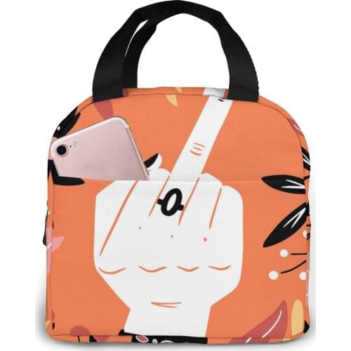 Insulated Lunch Bag Thermal Punk Hand Middle Finger Symbol Tote Bags Cooler Picnic Food Lunch Box Bag