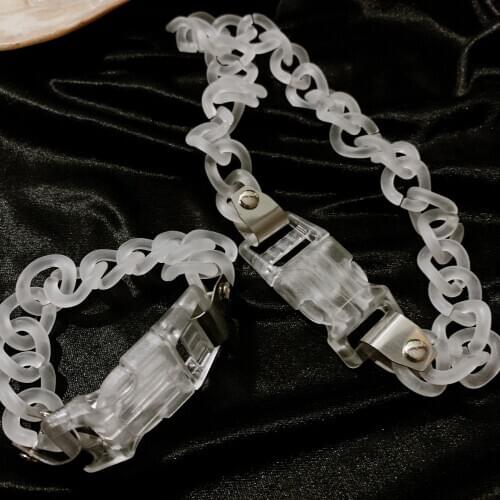 Punk Transparent Chain Acrylic Choker Necklace For Women Men Rock Funny Cool Trendy Lock Necklace Unisex Statement Jewelry 2020